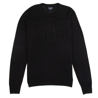 Armani Jeans Embossed Logo Lightweight Sweatshirt Nero