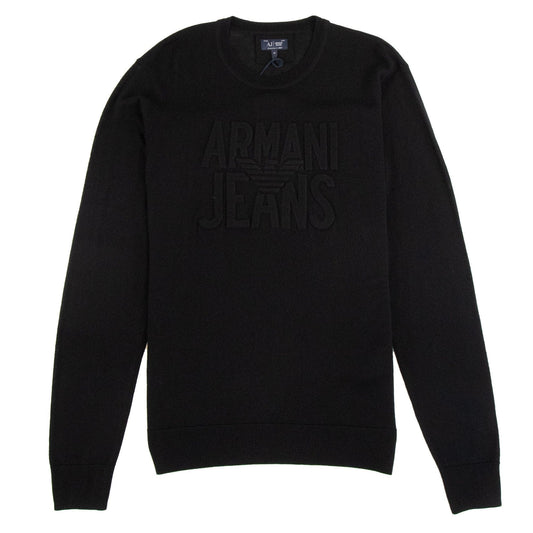Armani Jeans Embossed Logo Lightweight Sweatshirt Nero