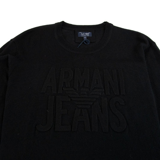 Armani Jeans Embossed Logo Lightweight Sweatshirt Nero