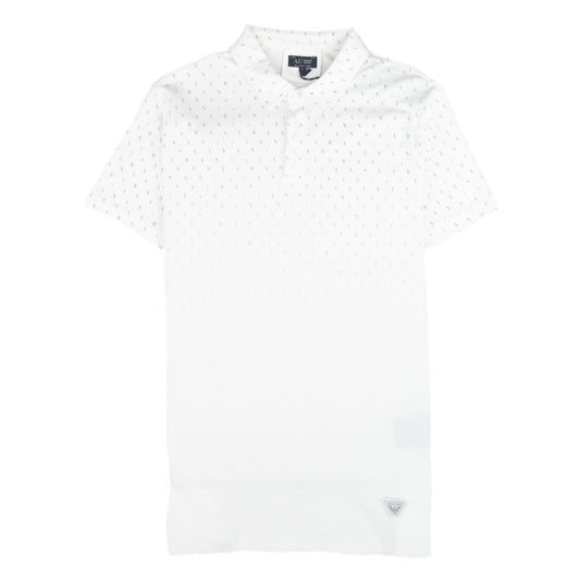 Armani Jeans Letter Logo Short Sleeve Polo Shirt White
