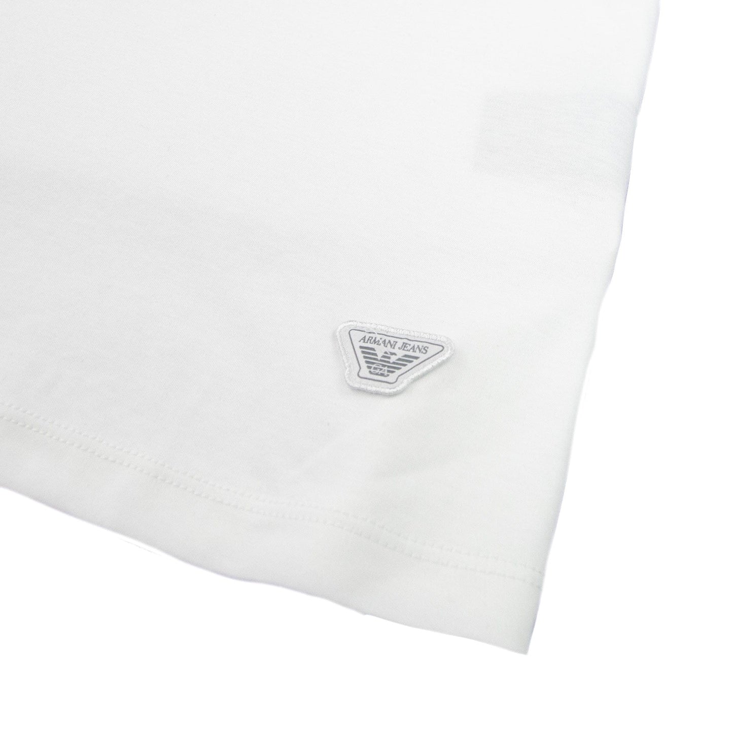 Armani Jeans Letter Logo Short Sleeve Polo Shirt White