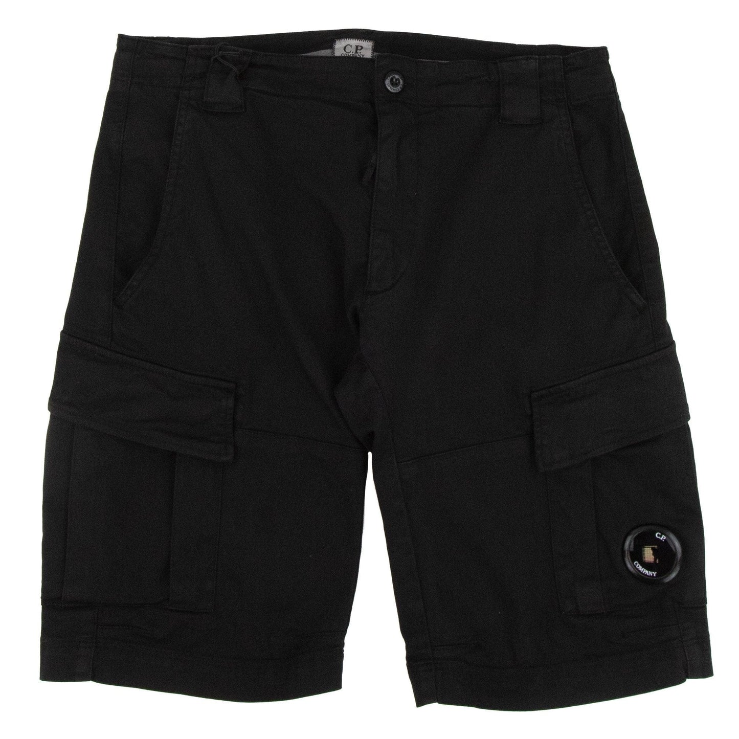 CP Company Bermuda Cargo Stretch Gabardine Shorts Black 999