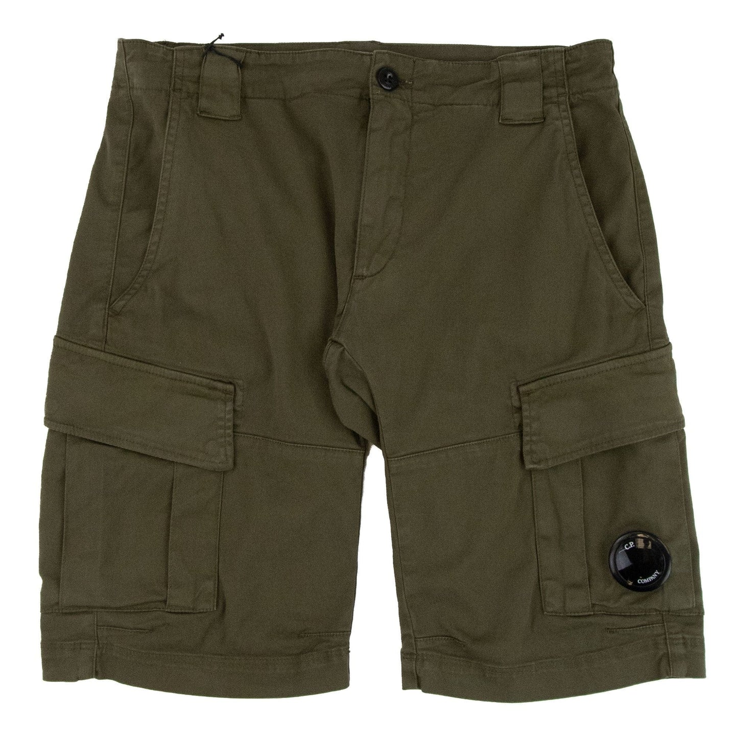 CP Company Bermuda Cargo Stretch Gabardine Shorts Olive 672