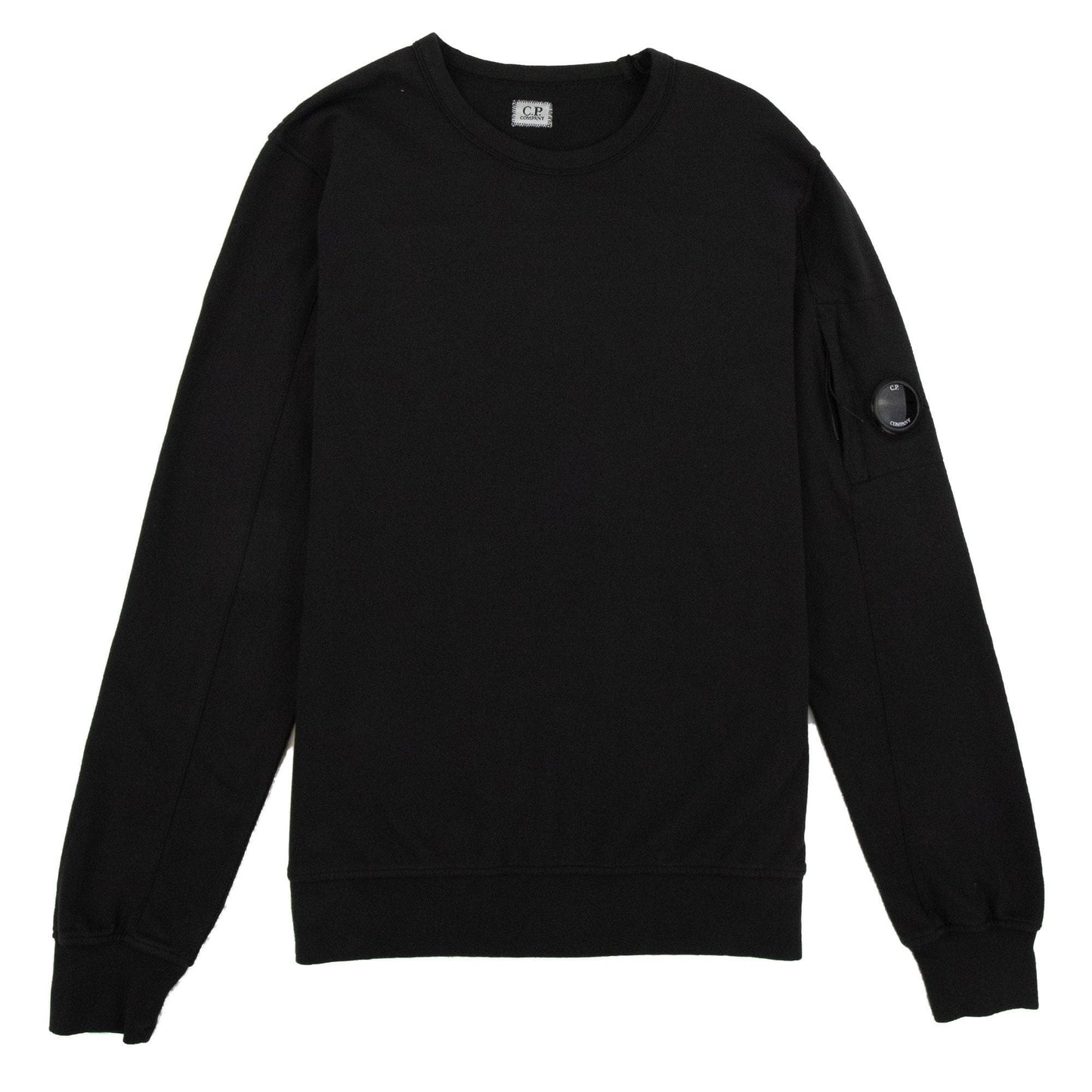 CP Company Light Fleece Lens Crew Sweatshirt Black 999