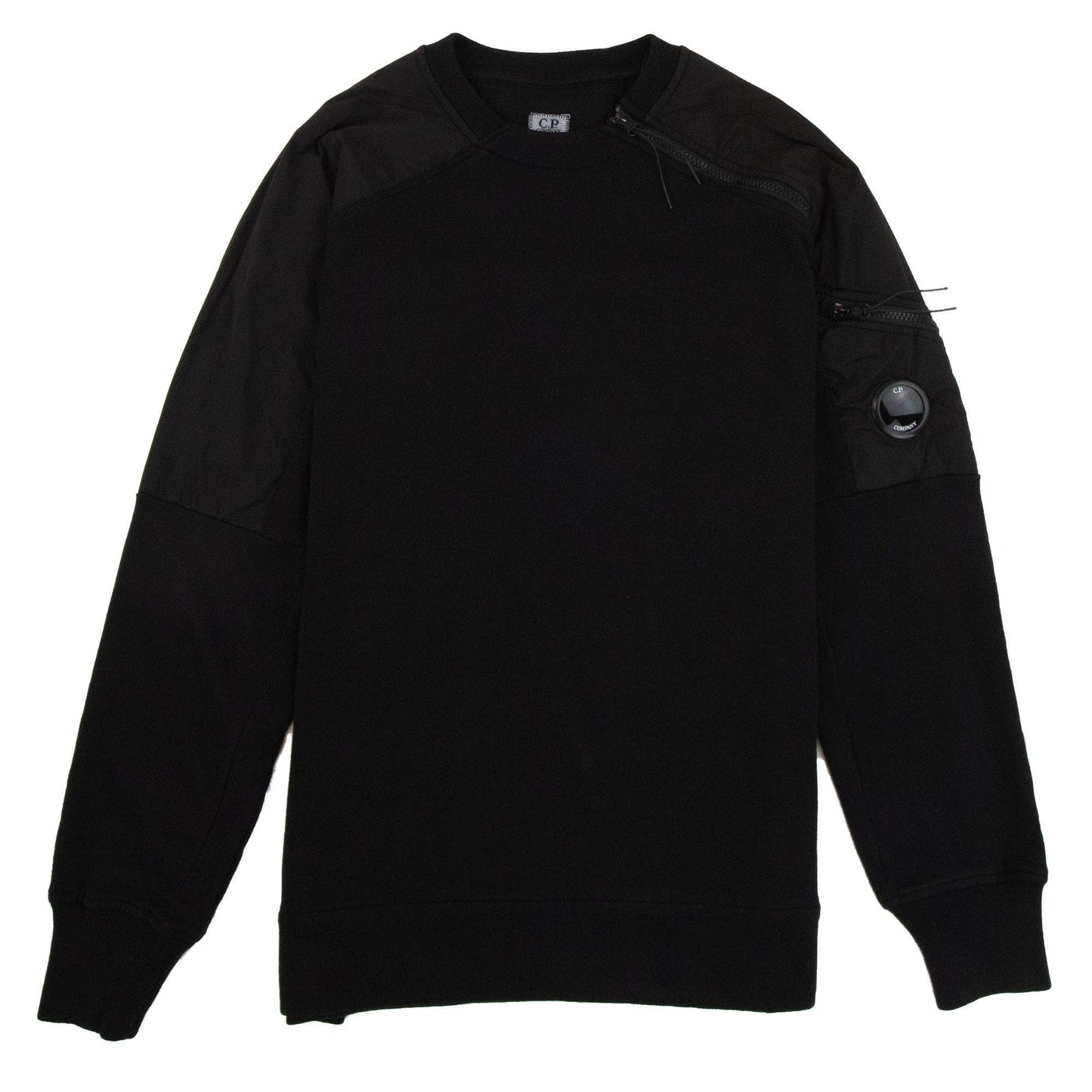 CP Company Nylon Mix Arm Lens Zip Sweatshirt Black 999