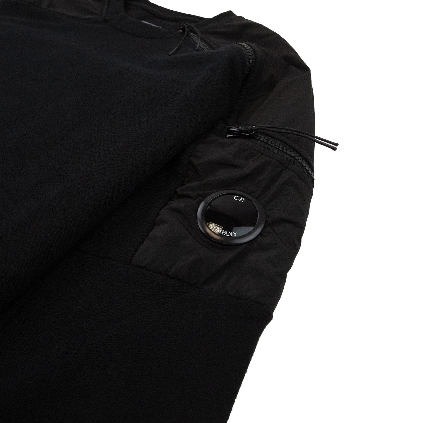 CP Company Nylon Mix Arm Lens Zip Sweatshirt Black 999