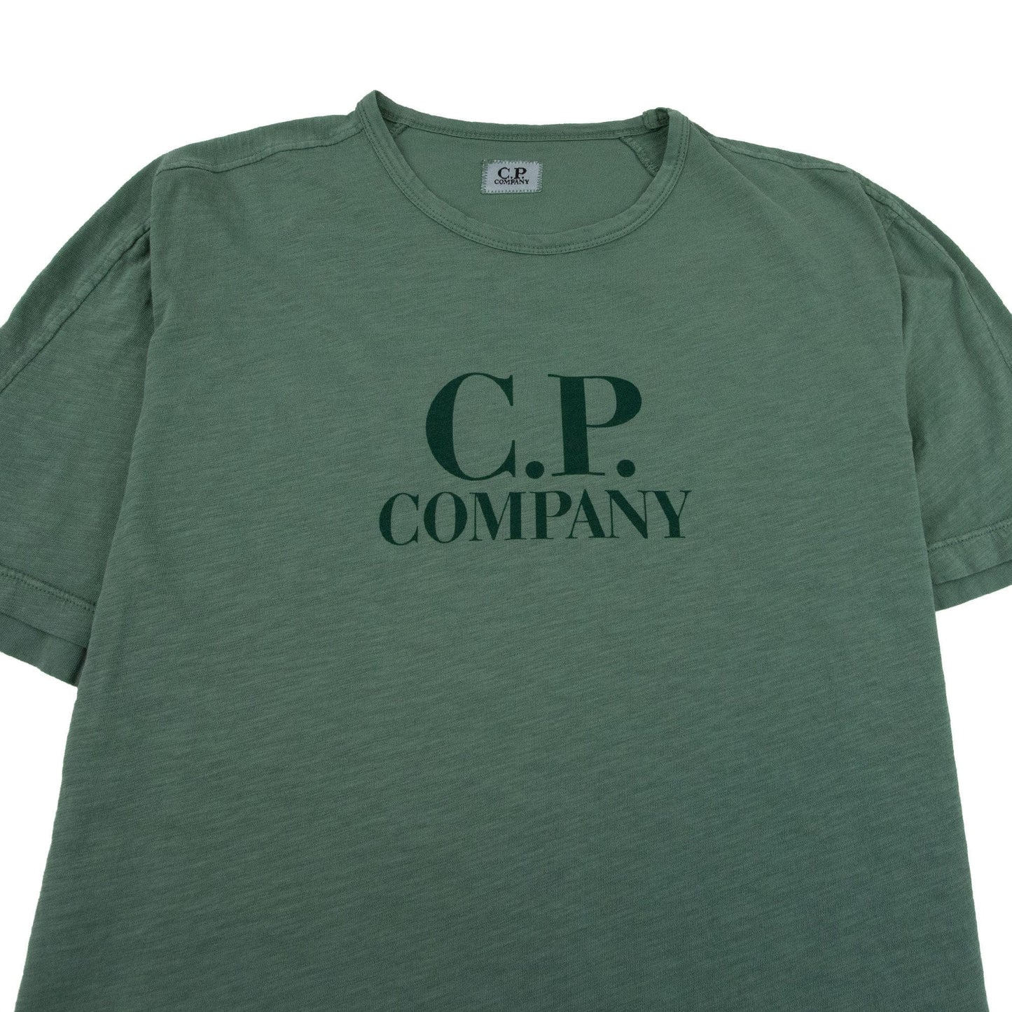 Cp Company Garment Dyed Logo T-shirt Green 626