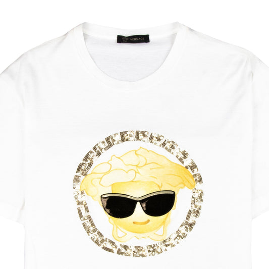 Versace Medusa Sun Glasses T-Shirt White