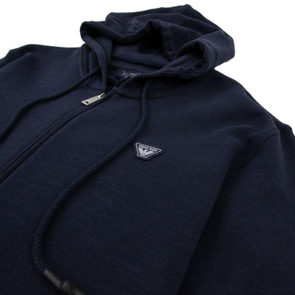 Armani Jeans AJ Eagle Patch Logo Hoody Blue