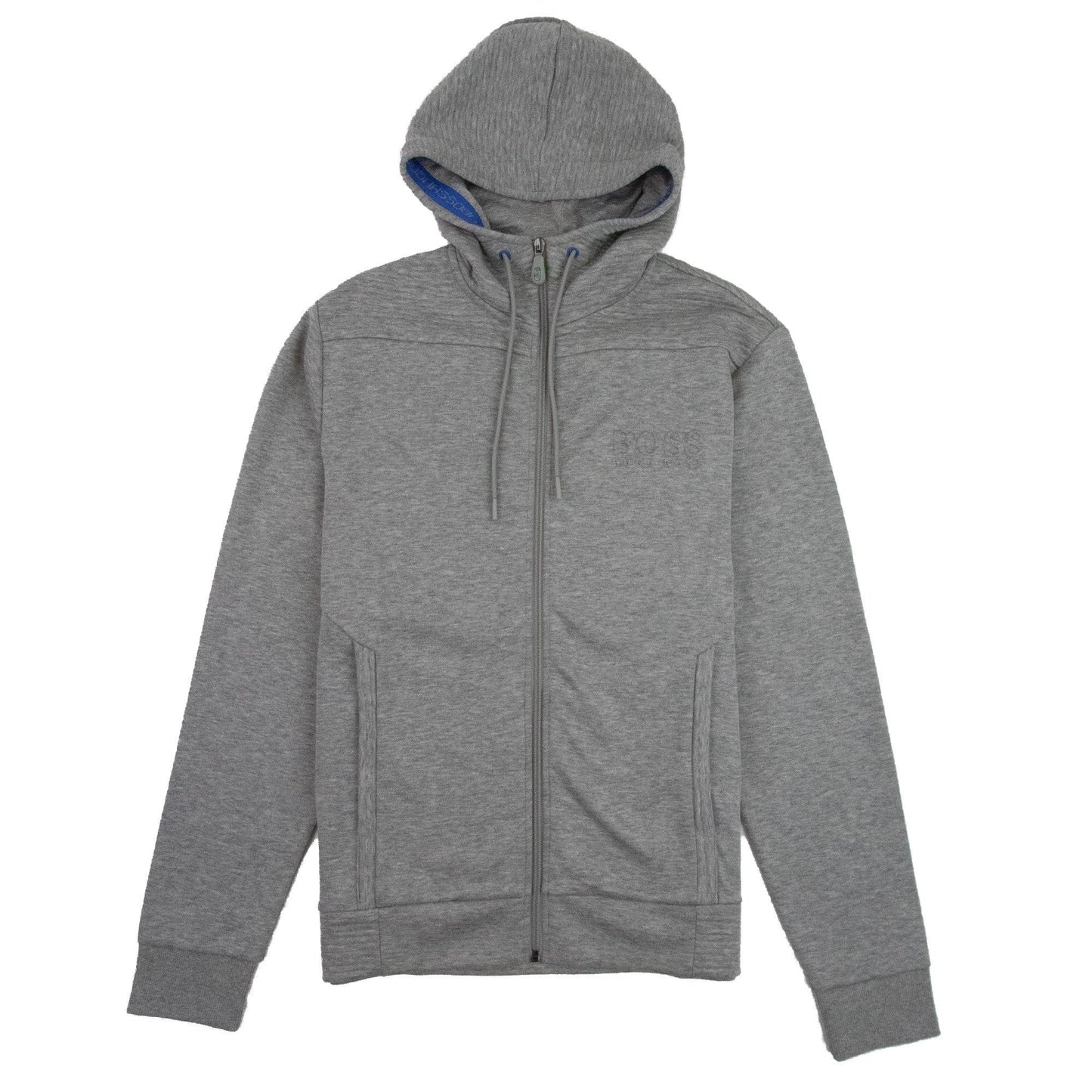 Hugo Boss Saggy Embossed Logo Hoodie Grey