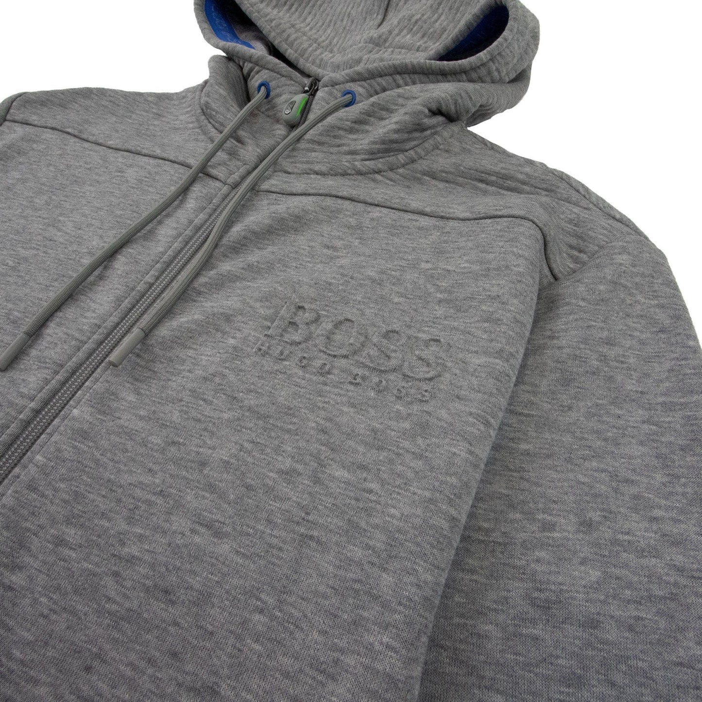Hugo Boss Saggy Embossed Logo Hoodie Grey