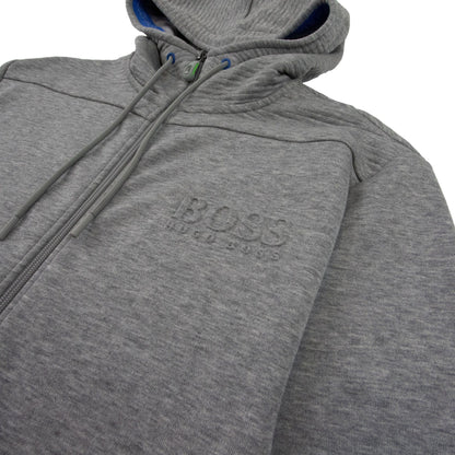 Hugo Boss Saggy Embossed Logo Hoodie Grey