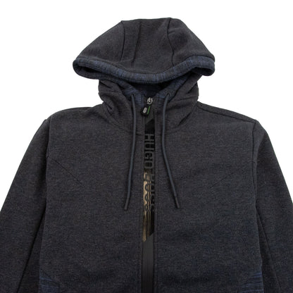 Hugo Boss Selwyn Zip Logo Hoody Dark Grey