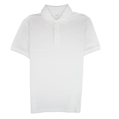 Valentino Rockstud Polo Shirt White