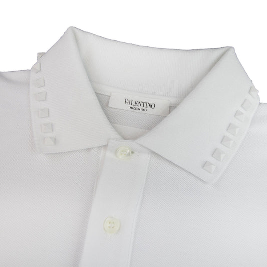 Valentino Rockstud Polo Shirt White