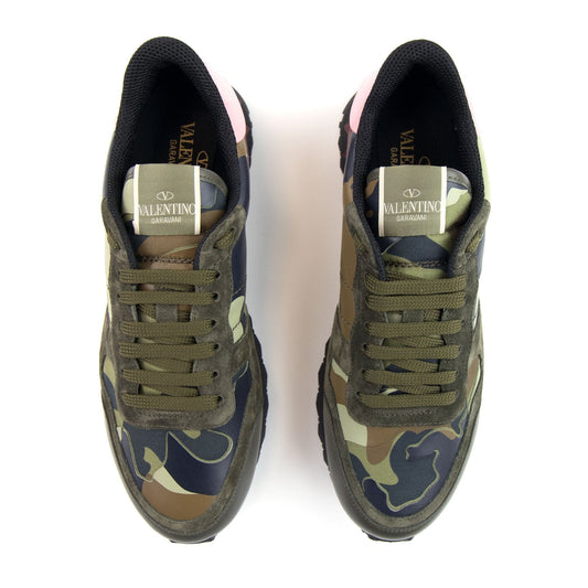 Valentino Camo Rockrunner Sneaker Khaki