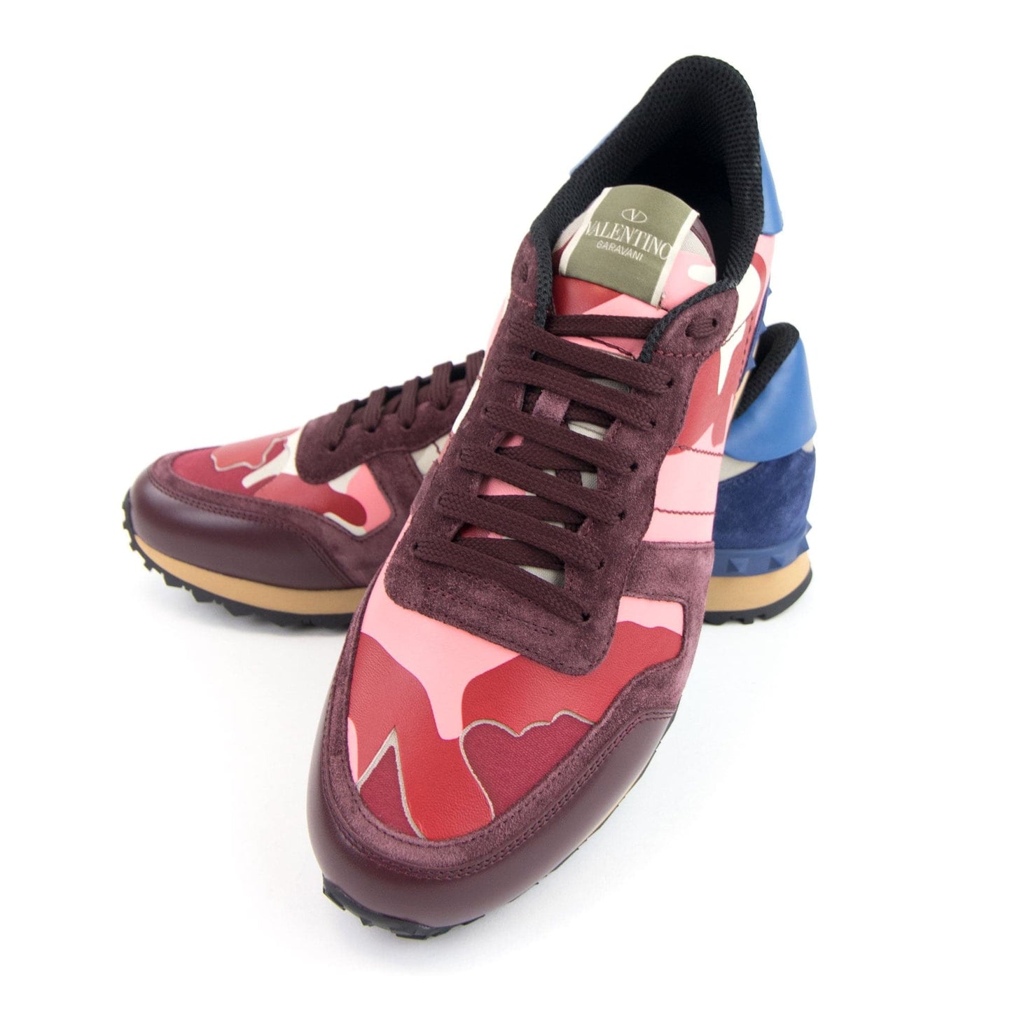 Valentino Camo Rockrunner Sneaker Burgundy