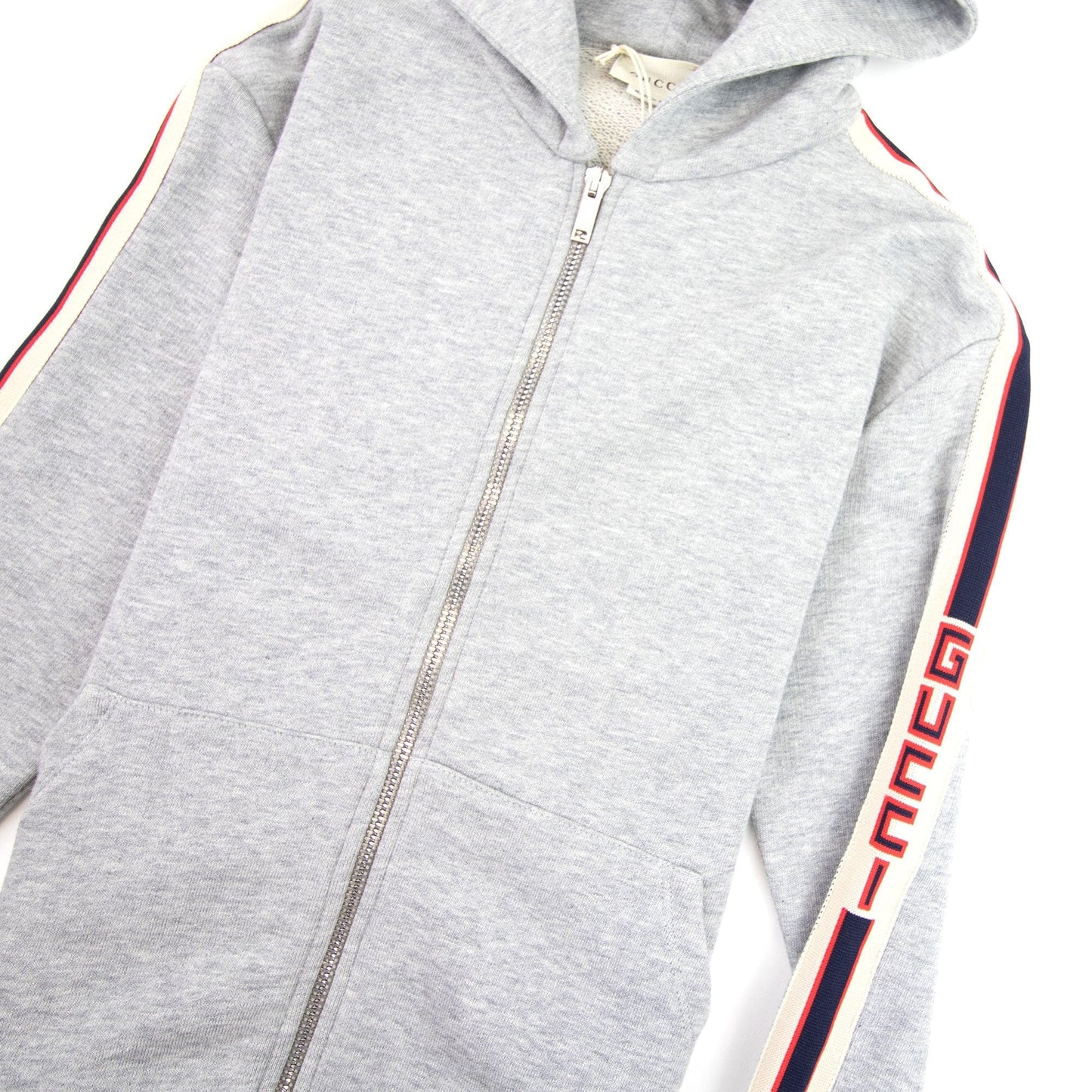 Gucci Junior Stripe Zip Up Hoody Grey 1143