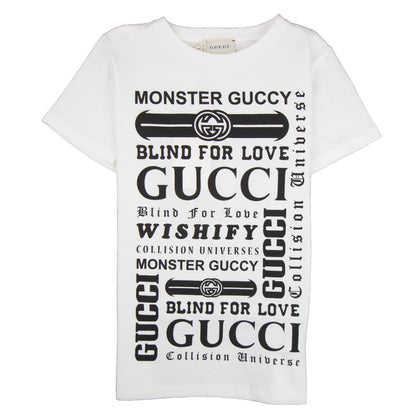 Gucci Junior Logomania Print T-shirt Cream/Black 9024