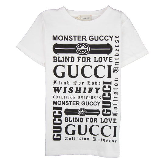 Gucci Junior Logomania Print T-shirt Cream/Black 9024