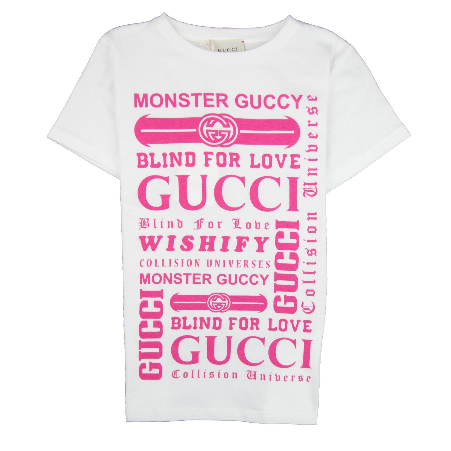 Gucci Junior Logomania Print T-shirt Cream/Pink 9473