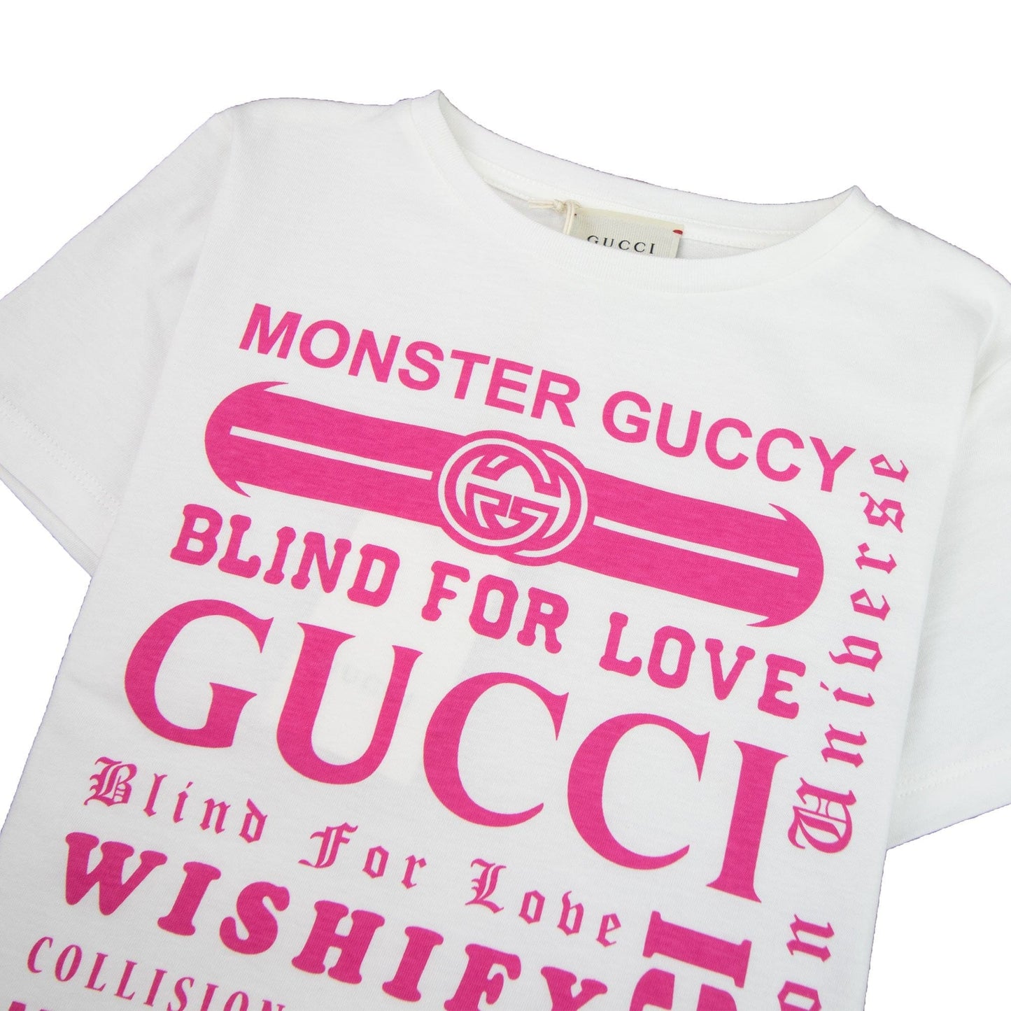 Gucci Junior Logomania Print T-shirt Cream/Pink 9473