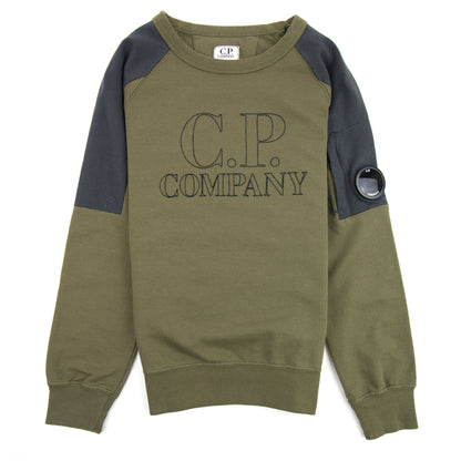 CP Company Undersixteen Embroidered Lens Sweatshirt Khaki 672