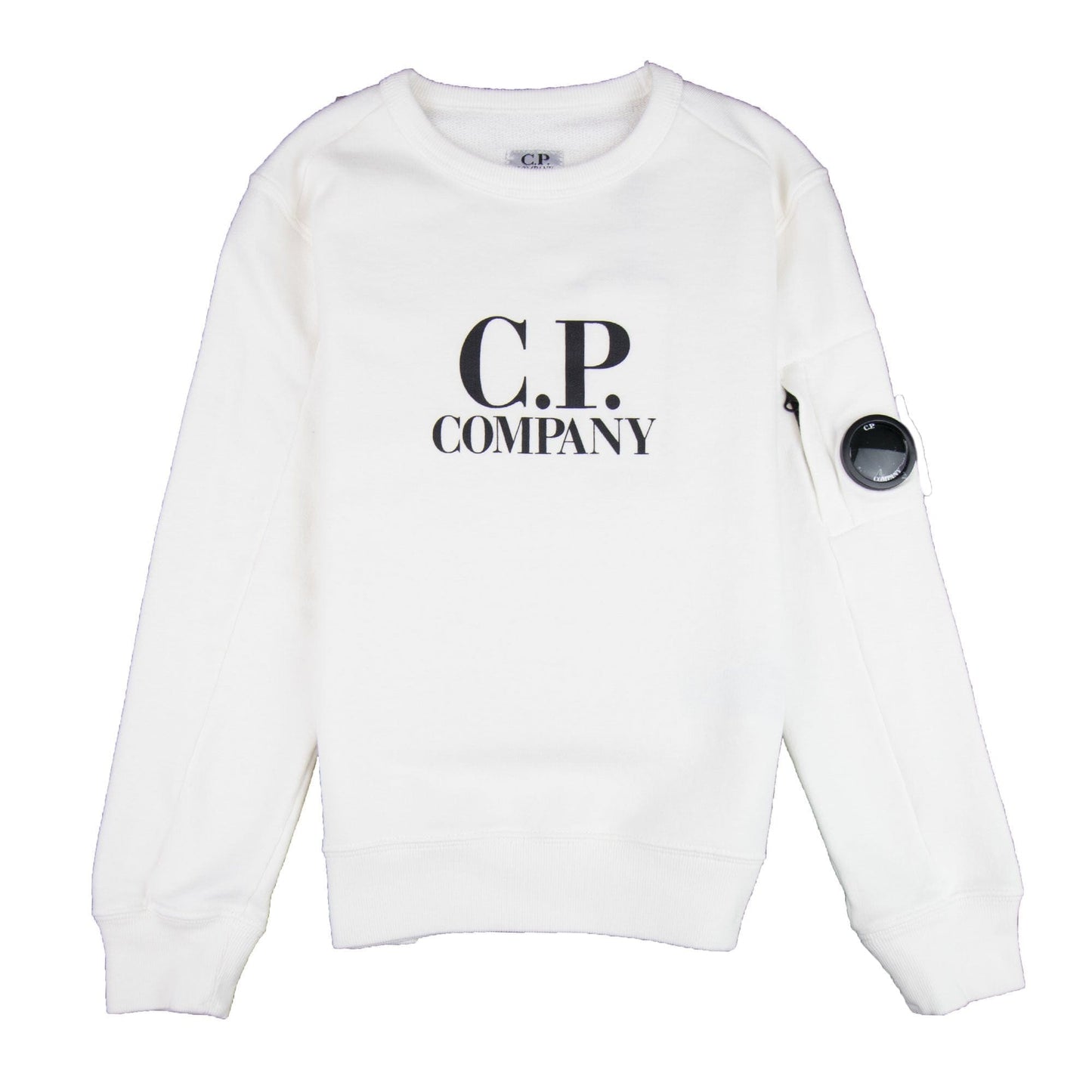CP Company Undersixteen Basic Lens Crewneck Sweatshirt White 103