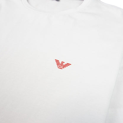 Emporio Armani Chest Logo Side Straight T-Shirt White/Red 00010