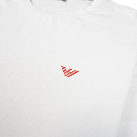 Emporio Armani Chest Logo Side Straight T-Shirt White/Red 00010