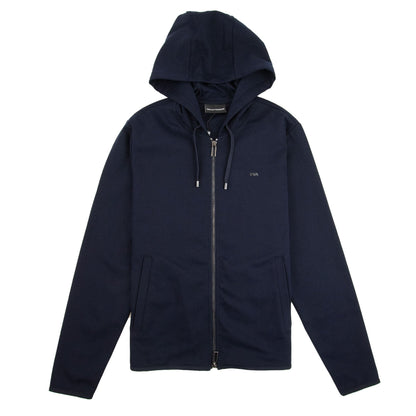 Emporio Armani Metal Logo Zip Up Hoody Navy 0920
