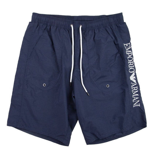 Emporio Armani Side Logo Swim Shorts Navy Blue