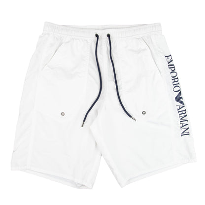 Emporio Armani Side Logo Swim Shorts White