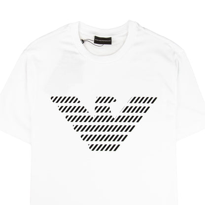 Emporio Armani Diagonal Eagle Logo T-shirt Bianco Ottico 0100