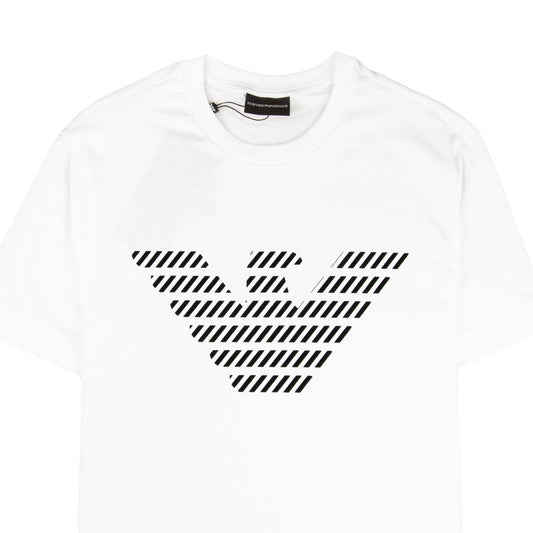 Emporio Armani Diagonal Eagle Logo T-shirt Bianco Ottico 0100