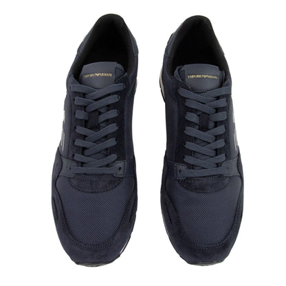 Emporio Armani Eagle Logo Running Trainer Navy
