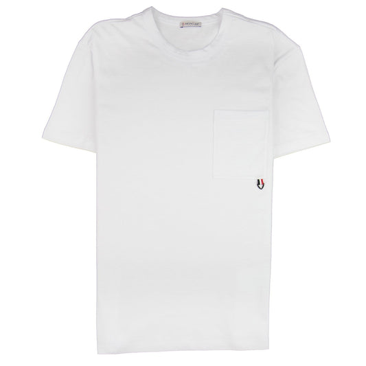 Moncler Logo Trimmed Pocket T-shirt White 001