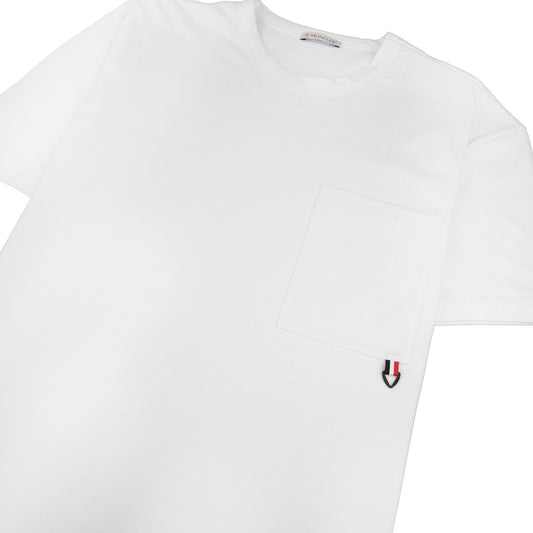 Moncler Logo Trimmed Pocket T-shirt White 001