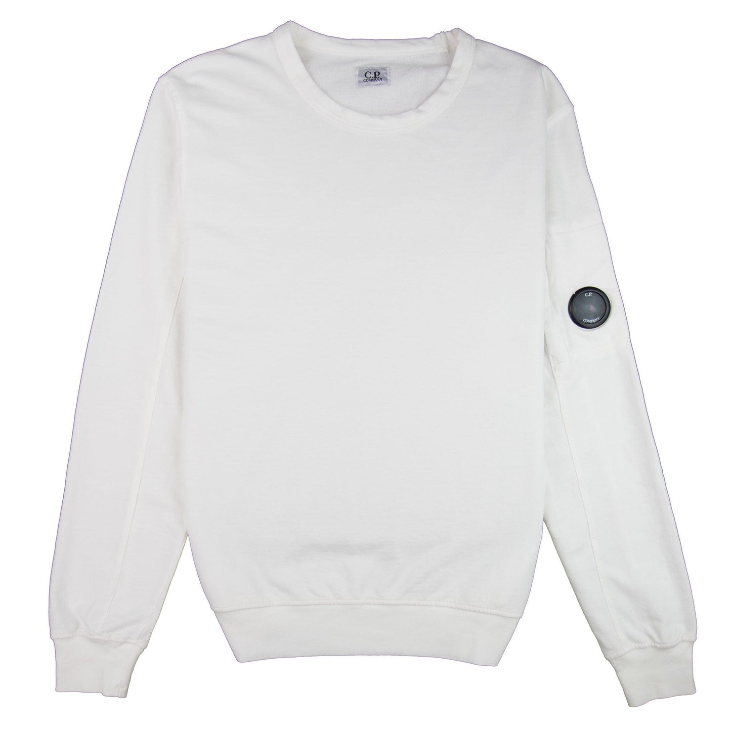 CP Company Arm Lens Crewneck Sweatshirt White 103