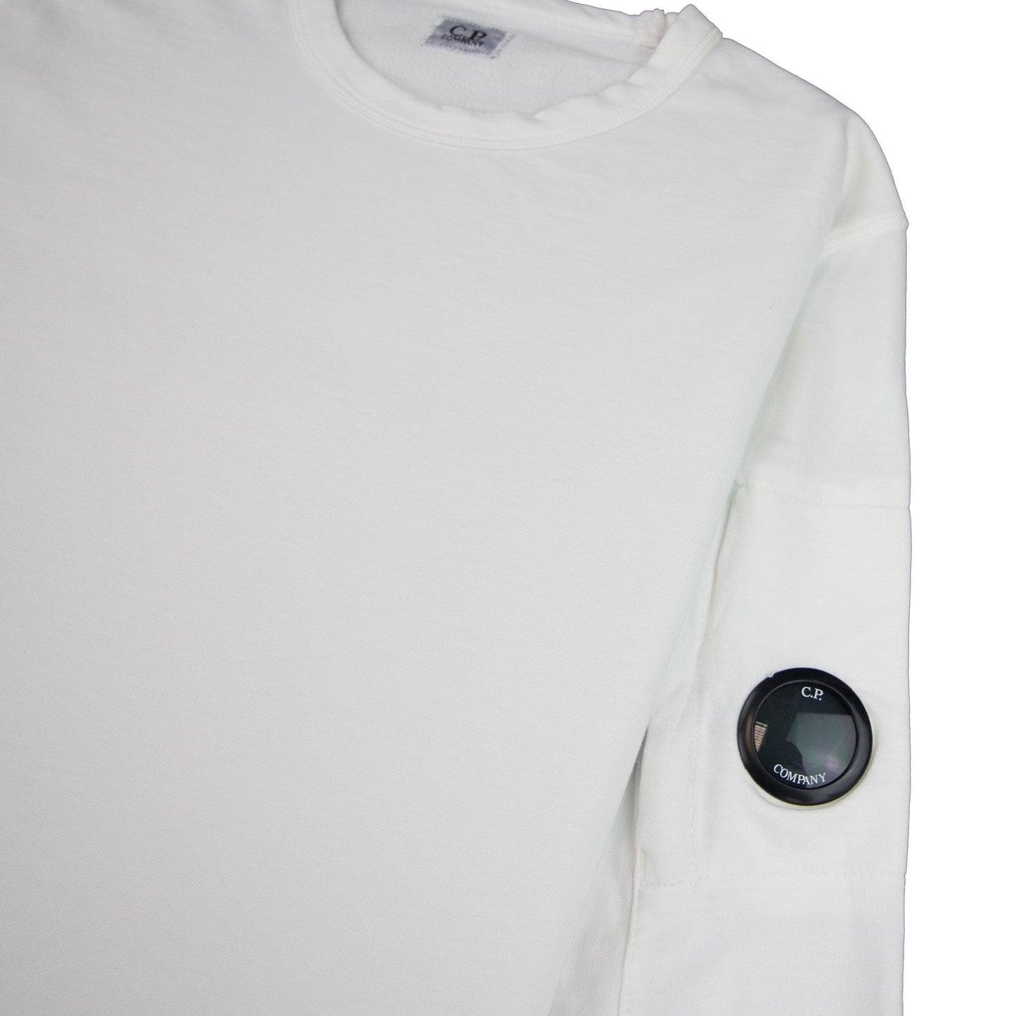CP Company Arm Lens Crewneck Sweatshirt White 103