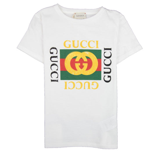 Gucci Junior Gucci Logo T-shirt White 9112