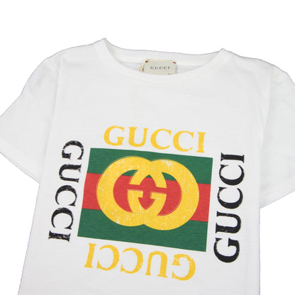 Gucci Junior Gucci Logo T-shirt White 9112