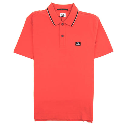 CP Company Polo Stripe Collar Red 547
