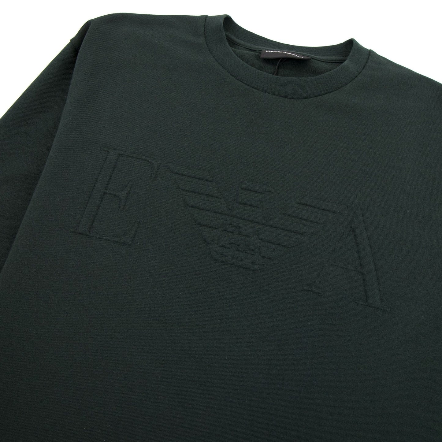 Emporio Armani Embossed Logo Sweatshirt Verde Scuro 0537