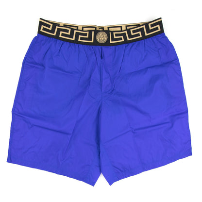 Versace Medusa Waistband Long Swim Shorts Bluette