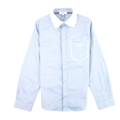 Hugo Boss Kids Long Sleeve Contrast Pocket Shirt Sky Blue