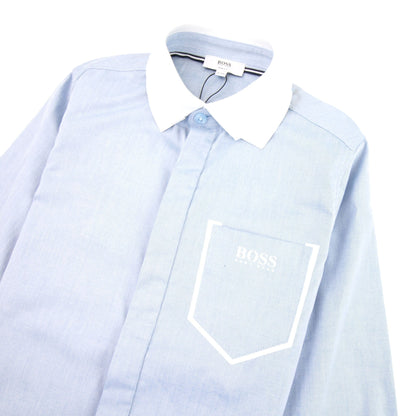 Hugo Boss Kids Long Sleeve Contrast Pocket Shirt Sky Blue