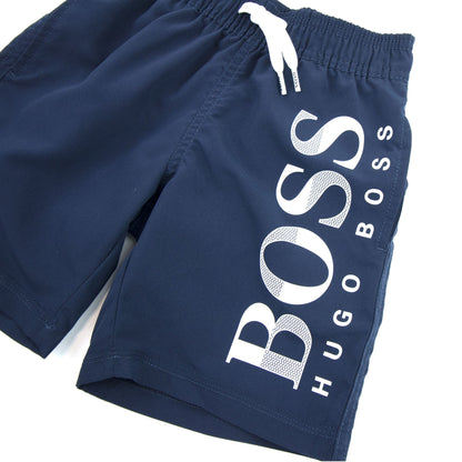 Hugo Boss Kids Logo Swimshorts Navy