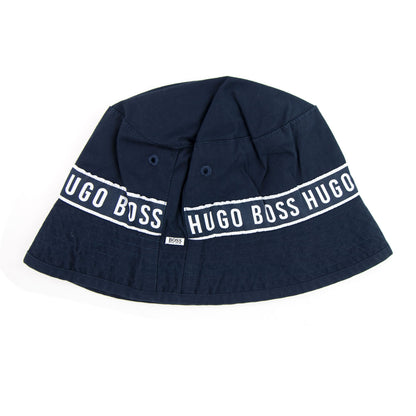 Hugo Boss Kids Logo Bucket Hat Navy