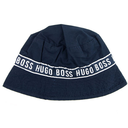Hugo Boss Kids Logo Bucket Hat Navy